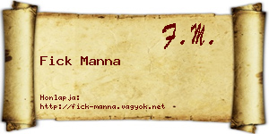 Fick Manna névjegykártya