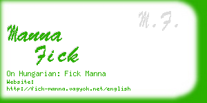 manna fick business card